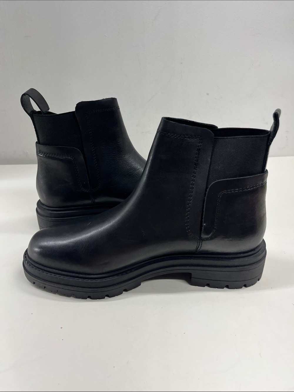 New Steve Madden Moira Black Leather Boots Size 8 - Picture 4 of 7